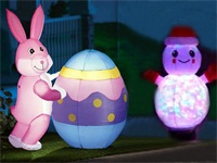 Snowman,Bunny and Egg Lighted Inflatable Yard Decoration Collections