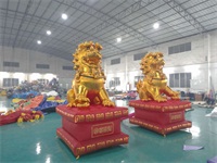 3m High Golden Inflatable Stone Lion Model