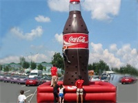 Custom 22 Foot Coca Cola Bottle Shaped Inflatable Rock Climbing Mountain for Sales Promotions