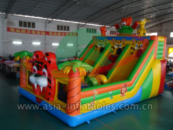 Giant Inflatable Tiger Fun Land For Park