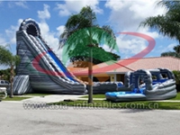 Mega Twister Water Slide With Inflatable Curve Pool