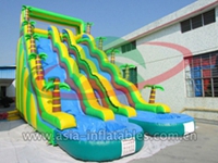 Palm Tree Water Slide With Two Splash Pool