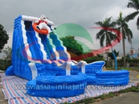 Dual Lane Inflatable Polar Bear Slide