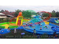 Outdoor Inflatable Watersports Waterpark With Pool and Slide For Kids And Adults