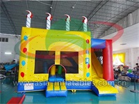New 3 In 1 Birthday Cake Jumping Castle Inflatable Combo