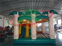 Durable Palm Trees Jungle Inflatable Bounce House Slide