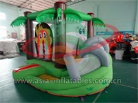 Mini Palm Tree Inflatable Jumper House with Swerve Slide