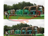 Camo Themed Extreme Rush Obstacle Course with Slide