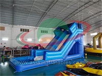 Inflatable Single Water Slide With Water Pool