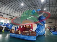 Giant Inflatable Crazy Shark Water Slide