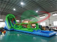 Giant Inflatable Green Water Slide With Slip N Slide