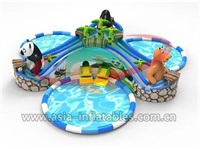 Water Pool With Inflatable Bear Slide