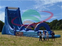 Blue Inflatable Slide For Water Park