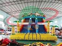 Inflatable Palm Tree Slide With Double Lane