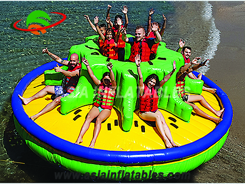 New design commercial inflatable disco boat, rotating towable disco boat