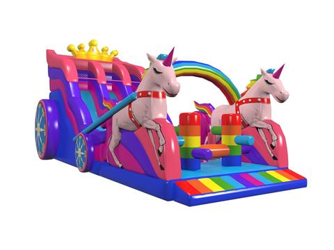 Inflatable Princess Unicorn Carriage Slide