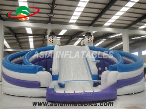 Snowman Round Slide With Double Lane