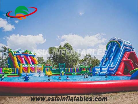 Amusement Park Large Inflatable Water Park with Water Slide
