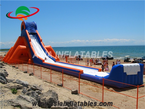Giant inflatable triple lane water slide with slip n slide for adult