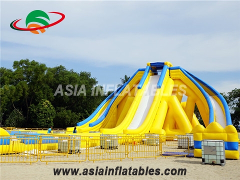 Long hippo water slide games inflatable with single slide