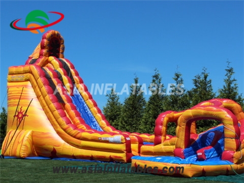 New design commercial twist inflatable lava water slide for sale