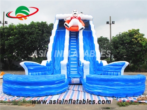 Dual Lane Inflatable Polar Bear Slide
