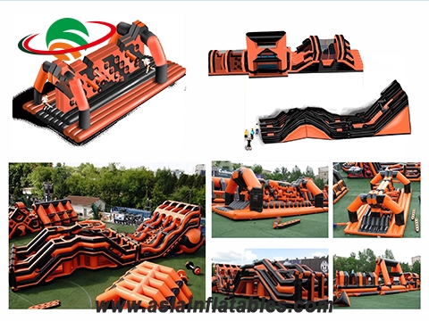 Inflatable Obstacle Assault Course  Inflatable Battle Game with Slide