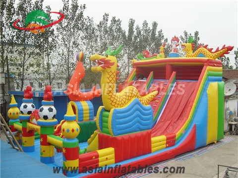 Inflatable Double Dragon 3 In 1 Fun City Combo for Giant Park