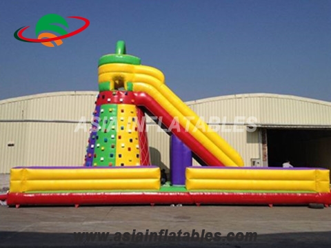 Inflatable Slide With Rock Climb